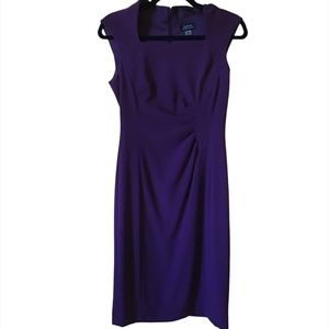 Tahari Purple Fitted Sleeveless Sheath Dress Size 2
